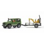 BRUDER Land Rover Defender with trailer, CAT and man (02593)