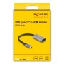 DeLOCK 60020 cavo HDMI 0,15 m HDMI tipo A (Standard) USB tipo-C Nero, Grigio
