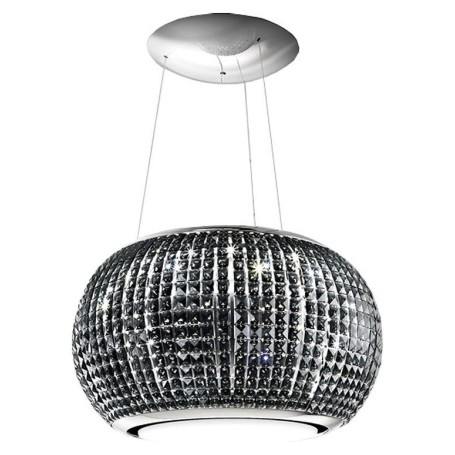 Elica PRF0151809 Cappa a isola Interstellar BL/F/65, acciaio inox e vetro nero