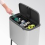 Brabantia 316081 bidone per la spazzatura 33 L Rettangolare Acciaio inox Nero, Acciaio inox (31 60 81)