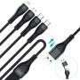 4smarts 541023 cavo USB 1,2 m USB A/USB C USB C/Micro USB-A/Lightning Nero