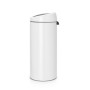 Brabantia Touch Bin, 30L Rotondo Plastica, Acciaio inox Bianco (11 51 41)