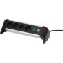 Brennenstuhl 1391040400 prolunghe e multiple 1,8 m 4 presa(e) AC Interno Nero, Argento