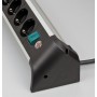 Brennenstuhl 1391040400 prolunghe e multiple 1,8 m 4 presa(e) AC Interno Nero, Argento