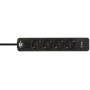 Brennenstuhl 1153240126 prolunghe e multiple 1,5 m 4 presa(e) AC Interno Nero, Bianco