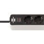 Brennenstuhl 1153240126 prolunghe e multiple 1,5 m 4 presa(e) AC Interno Nero, Bianco