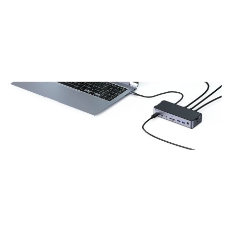 eSTUFF GLB232006 replicatore di porte e docking station per laptop Cablato USB 3.2 Gen 1 (3.1 Gen 1) Type-C Alluminio, Nero