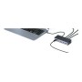 eSTUFF GLB232006 replicatore di porte e docking station per laptop Cablato USB 3.2 Gen 1 (3.1 Gen 1) Type-C Alluminio, Nero