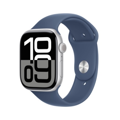 Watch Series 10 (silber, Aluminium, 46 mm, Sportarmband Denim S/M) (MWWL3QF/A)