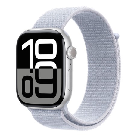 Watch Series 10 (silber, Aluminium, 46 mm, Sport Loop blaue Wolke) (MWWN3QF/A)
