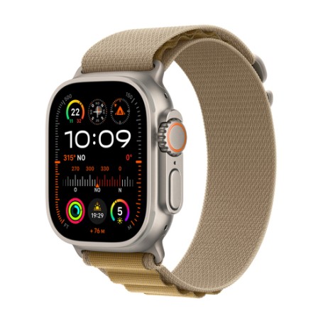 Watch Ultra 2 (grau, 49 mm, Alpine Loop Mandel, Titangehuse, Cellular) (MX4E3FD/A)