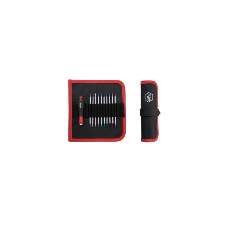 Schraubendreher mit Wechselklingen-Set SYSTEM 4 (schwarz/rot, 11-teilig, mit Rolltasche) (27820)