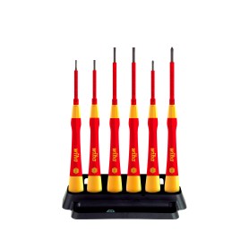 Feinschraubendreher-Set PicoFinish electric (rot/gelb, 7-teilig, inkl. Halter) (42989)
