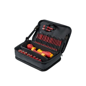 Schraubendreher mit Bithalter 1/4" electric slimVario Set (rot/gelb, 32-teilig, mit slimBits und Stubby) (43465)