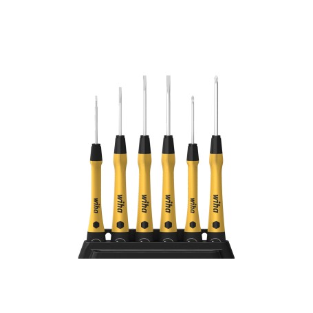 Feinschraubendreher-Set PicoFinish ESD (gelb/schwarz, 6-teilig, inkl. Halter) (43707)