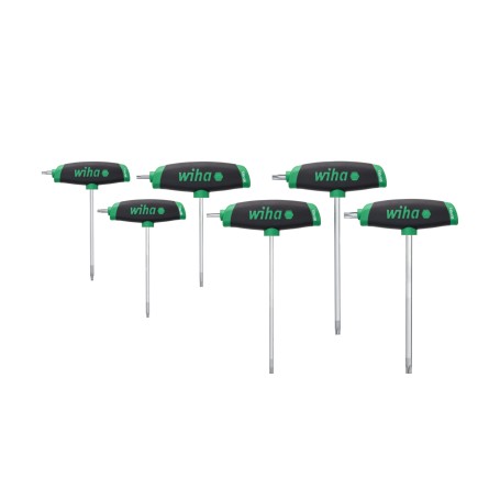 Stiftschlssel-Set TORX, mit Quergriff ComfortGrip (schwarz/rot, 6-teilig, mit Seitenabtrieb) (45622)