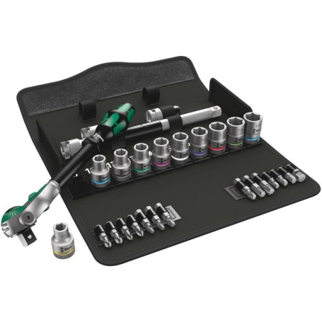 8100 SC 6 Zyklop Speed-Knarrensatz, 28-teilig (schwarz/grn, 1/2", Speed-Knarre mit schwenkbarem Kopf) (05004076001)