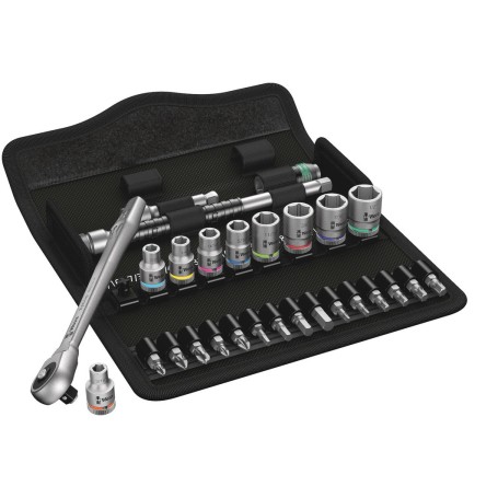 8100 SA 10 Zyklop Metal-Knarrensatz, zllig, 1/4" (schwarz/grn, 28-teilig, Vollmetallknarre mit Durchsteckvierkant) (05004020001)