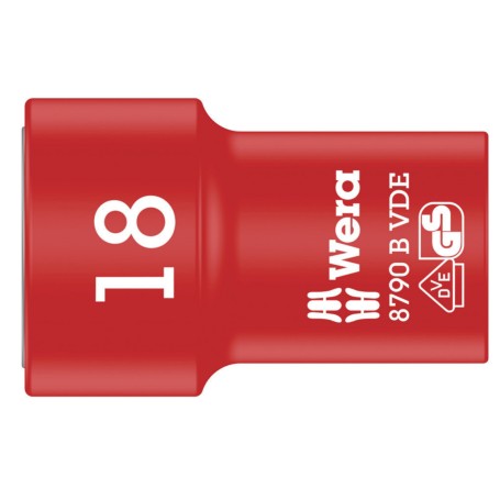 VDE Zyklop-Steckschlssel-Einsatz, 18mm, 3/8" (rot/gelb, isoliert bis 1.000 Volt) (05004962001)