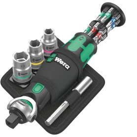 8009 Zyklop Pocket Set 2, 18-teilig (schwarz/grn, Umschaltknarre fr 3/8", 1/4") (05004281001)