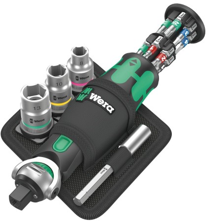 8009 Zyklop Pocket Set 2, 18-teilig (schwarz/grn, Umschaltknarre fr 3/8", 1/4") (05004281001)