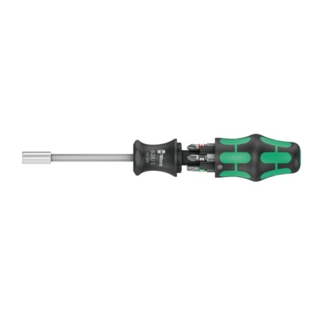 Bit-Satz Kraftform Kompakt 27 Set 1, mit Handhalter (schwarz/grn, 7-teilig, integriertes Magazin) (05051510001)