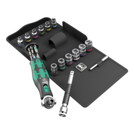 8009 Zyklop Pocket Set 3, 27-teilig (schwarz/grn, Umschaltknarre fr 3/8", 1/4") (05004284001)
