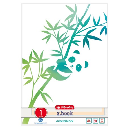 Arbeitsblock A4 GREENline 50 Blatt Lineatur 01 Motiv Panda, College Block (liniert, A4) (50039890)