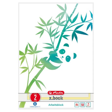 Arbeitsblock A4 GREENline 50 Blatt Lineatur 02 Motiv Panda, College Block (liniert, A4) (50039906)