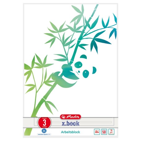 Arbeitsblock A4 GREENline 50 Blatt Lineatur 03 Motiv Panda, College Block (liniert, A4) (50039913)