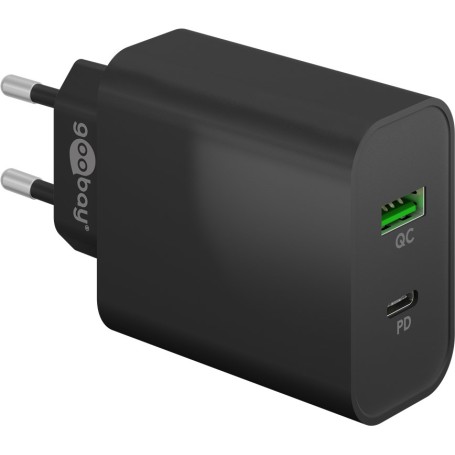 USB-C PD Dual-Schnellladegert 45 Watt (schwarz, 1x USB-A, 1x USB-C PD, GaN-Technologie) (65411)