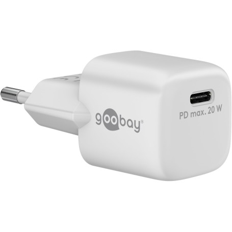 USB-C Schnellladegert Nano, PD, GaN, 20 Watt (wei, 1x USB-C, Power Delivery 3.0) (65404)
