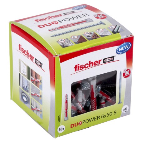 Dbel DUOPOWER 6x50 S LD (hellgrau/rot, 50 Stck, mit Schraube) (538255)