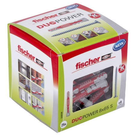 Dbel DUOPOWER 8x65 S LD (hellgrau/rot, 25 Stck, mit Schraube) (538256)