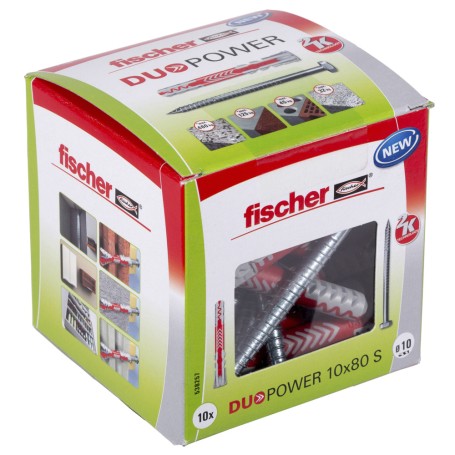 Dbel DUOPOWER 10x80 S LD (hellgrau/rot, 10 Stck, mit Schraube) (538257)