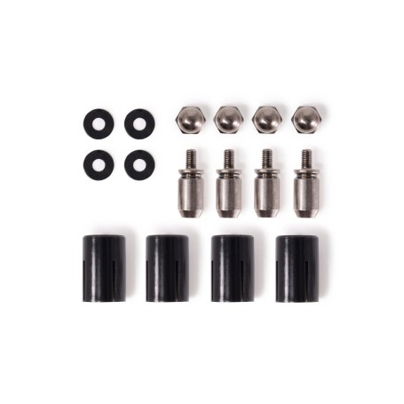 Core Push Mounting 17mm M3/M4/UNC 6-32 Set 4x, Befestigung/Montage (schwarz/silber, 17 mm) (15724)