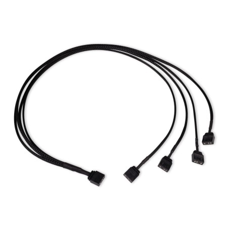 Y-Kabelsplitter aRGB 3-Pin auf 4x 3-Pin, 60cm (schwarz, inkl. Steckverbinder) (18712)