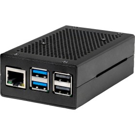 Aluminiumgehuse fr Raspberry Pi 5 (schwarz) (RB-ALUCASEP5-01B)