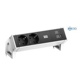 Bachmann Desk 2 prolunghe e multiple 2 presa(e) AC Interno Nero, Bianco (902.956)