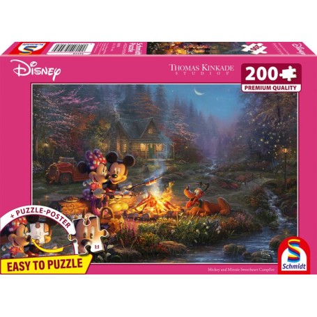 Thomas Kinkade Studios: Disney - Mickey and Minnie Sweetheart Campfire (200 Teile) (56558)