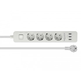 DeLOCK 11206 prolunghe e multiple 1,5 m 4 presa(e) AC Interno Bianco