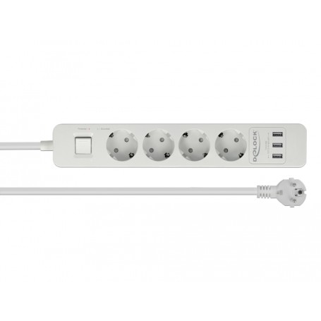 DeLOCK 11206 prolunghe e multiple 1,5 m 4 presa(e) AC Interno Bianco