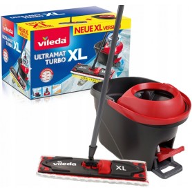 Vileda Ultramat Turbo XL spazzolone Secco e bagnato Microfibra Nero, Rosso (161037)