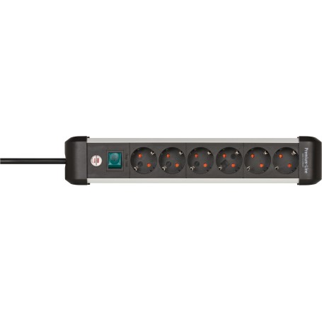 Brennenstuhl 1391030600 prolunghe e multiple 3 m 6 presa(e) AC Interno Nero, Argento