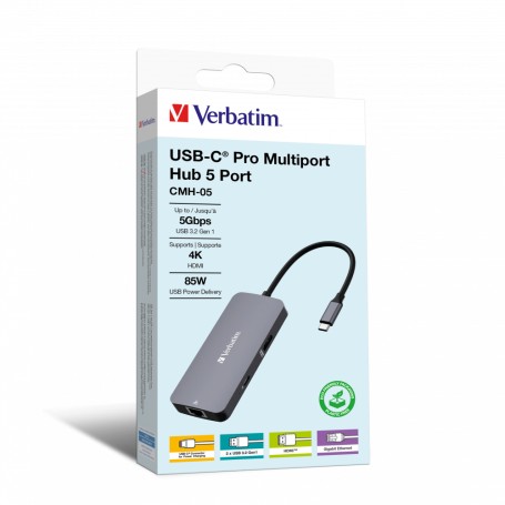 Verbatim CMH-05 USB tipo-C 5000 Mbit/s Argento (32150)