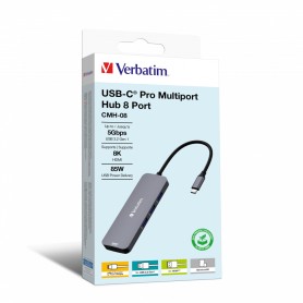 Verbatim CMH-08 USB tipo-C 5000 Mbit/s Argento (32151)