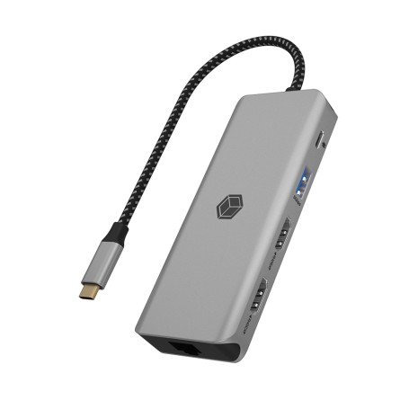 ICY BOX IB-DK4012-CPD Cablato USB 3.2 Gen 1 (3.1 Gen 1) Type-C Antracite, Nero (61058)