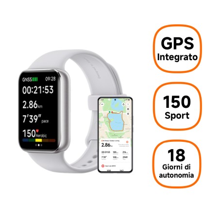 Xiaomi Smart Band 9 Pro AMOLED Braccialetto per rilevamento di attività 4,42 cm (1.74") Argento (BHR8715GL)