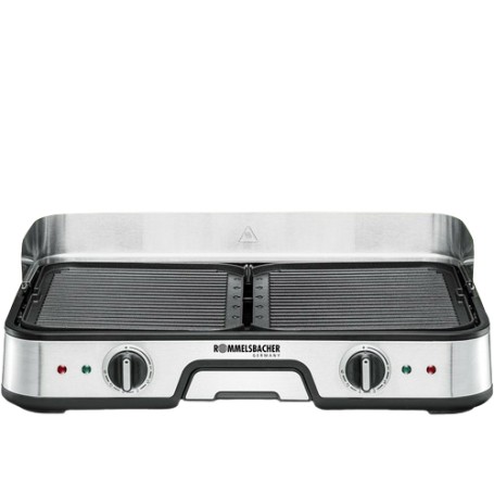 Rommelsbacher BBQ 2025 griglia di cottura elettrica Libera installazione 2000 W Nero, Acciaio inox (TISCHGRILL BBQ 2025)