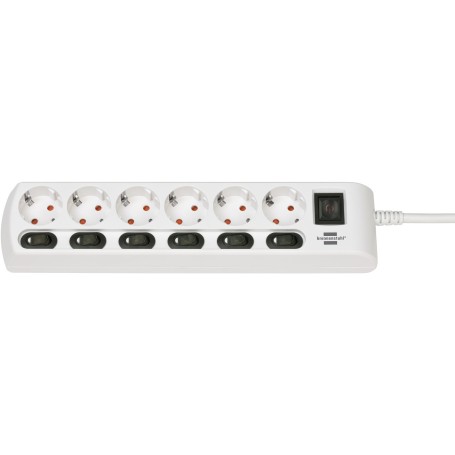 Brennenstuhl 1153110126 prolunghe e multiple 2 m 6 presa(e) AC Interno Bianco